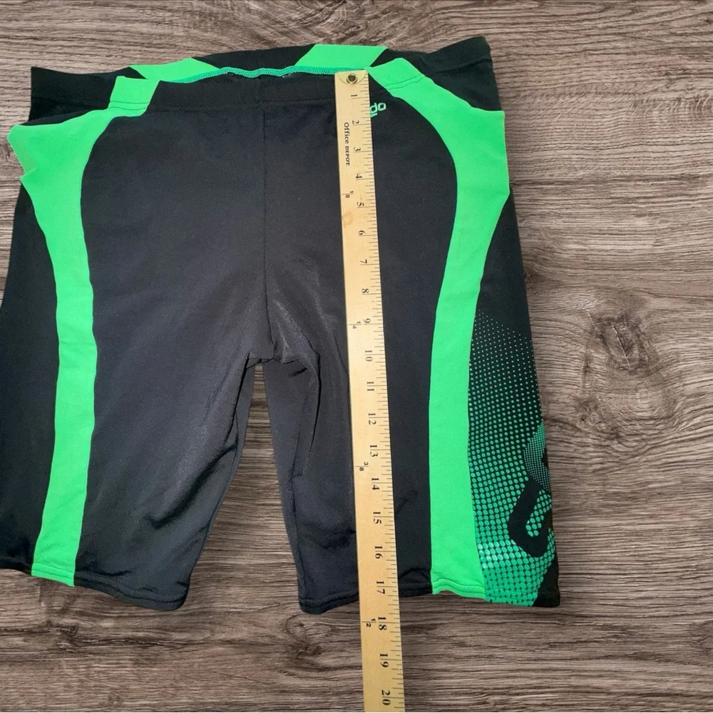 Speedo Endurance Jammer Swim Shorts Black & Green Men’s‎ Size 40 Athletic